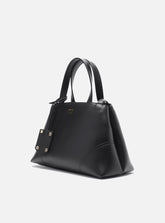 Bolsa Tote Preta Média Costuras Bag Charm A 50011 0881 0001 Arezzo